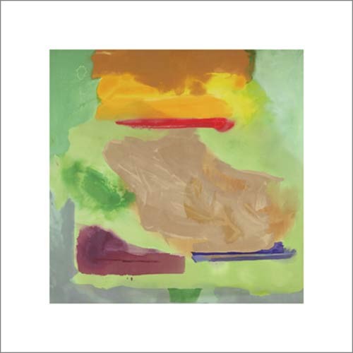 Helen Frankenthaler, Spring Bank (Malerei, Abstrakte Malerei, verlaufende Farben, amorphe Muster, gestaltlos, Modern, Büro, Wohnzimmer, Arztpraxis, grün / bunt)