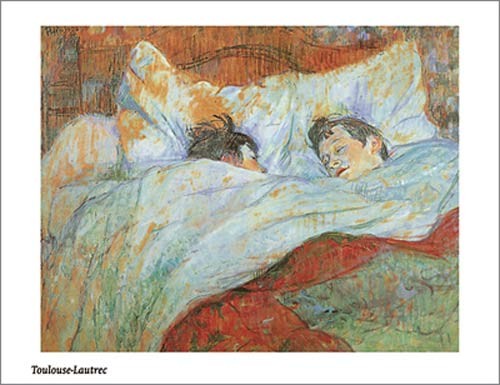 Henri TOULOUSE LAUTREC, Le lit (People & Eros, Frau, Mann, Bett, Bettdecke, Schlaf, Schlafzimmer, Malerei, Klassiker, bunt)