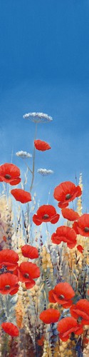 Hilary Mayes, Summer Poppies I (Blumen, Natur, Floral, Mohn, Blumenwiese, Sommer, Treppenhaus, Wohnzimmer, Wintergarten, Malerei, Wunschgröße,  bunt)