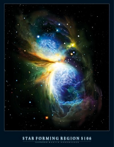 Hubble-Nasa, Star Forming Region (Photokunst, Welt, Erde, All, Sterne, Planeten)