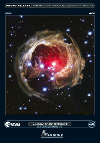 Hubble-Nasa, V 838 Monocerotis (Photokunst, Wunschgröße, Welt, Erde, All, Sterne, Planeten)