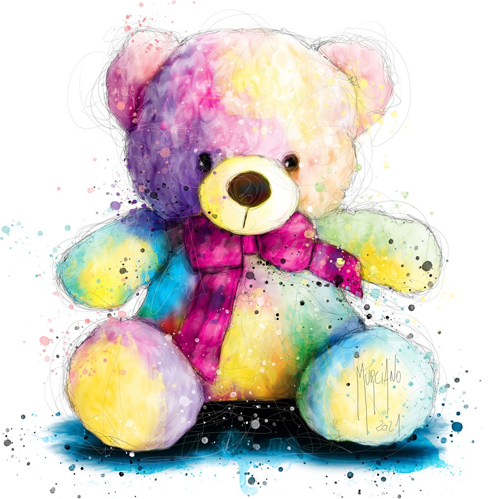 Patrice Murciano, Teddy Pop (Pop Art, Teddy, Bär, niedlich,  witzig, Humor, Leuchtfarben, Neon, Modern, Malerei, Jugendzimmer, Wohnzimmer, Kinderzimmer, bunt)