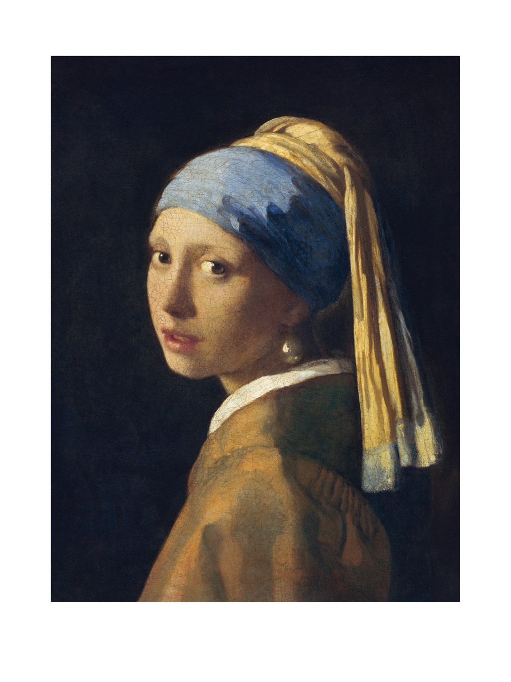 Jan Vermeer van Delft, Das Mädchen mit dem Perlenohrgehänge (Mädchen, Portrait, Mädchen mit den Perlohrringen, Barock, goldenes Zeitalter, Klassische Malerei, Klassiker,  Wohnzimmer, Schlafzimmer, bunt)