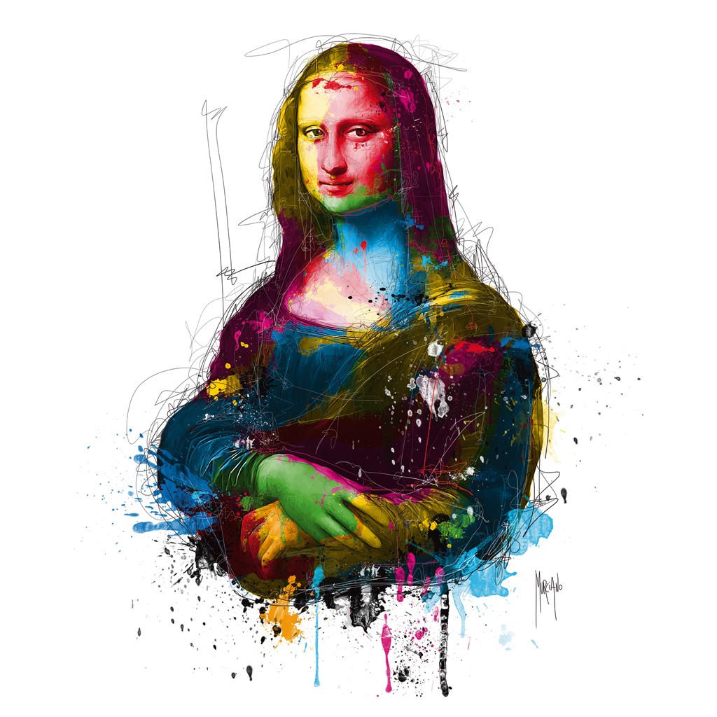 Patrice Murciano, Da Vinci Pop (Pop Art, Mona Lisa, Kopfhörer, Punk, Leuchtfarben, Neon, Schrill, Modern, Malerei, Adaption, Jugendzimmer, Wohnzimmer, Jugendzentrum,   bunt)