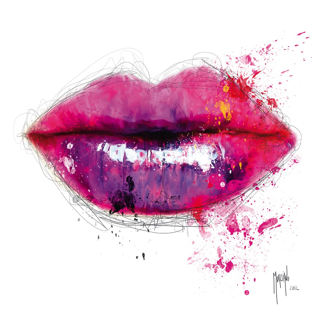 Patrice Murciano, Color of Kiss (Pop Art, Erotik, Sinnlichkeit, Mund, Lippen,  Punk, Leuchtfarben, Neon, Schrill, Modern, Malerei, Jugendzimmer, Wohnzimmer, Jugendzentrum,   pink)