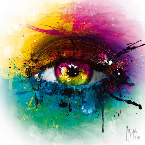 Patrice Murciano, Requiem for a Dream (Pop Art, Auge, Frauenauge, Punk, Leuchtfarben, Neon, Schrill, Modern, Malerei, Jugendzimmer, Wohnzimmer, Jugendzentrum, pink)