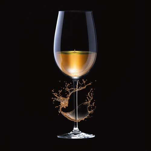 Peter Hillert, GrapeSplash two (Fotokunst, Glas, Weißwein, Spritzer, Splash, Küche, Gastronomie, Esszimmer, Bistro, Wunschgröße, Modern, schwarz / gold)