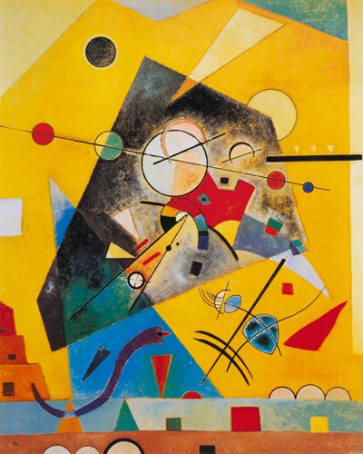 Wassily Kandinsky, Stille Harmonie, 1924 (Wunschgröße, Klassische Moderne, Malerei, abstrakte Kunst, geometrische Formen, abstrakte Muster, Linien, Dreiecke, Bögen, Kreise, Striche, Wohnzimmer, Büro, Arztpraxis, bunt)