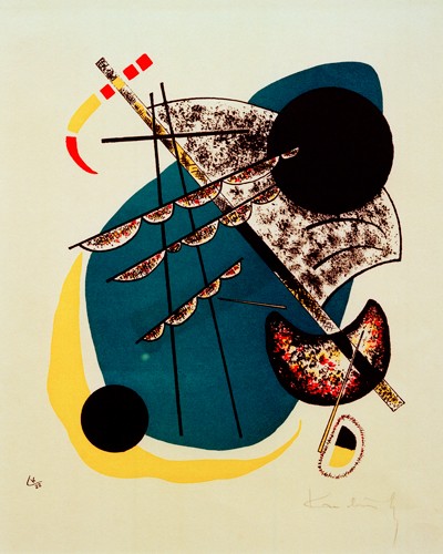 Wassily Kandinsky, Kleine Welten II (Wunschgröße, Klassische Moderne, Malerei, abstrakte Kunst, geometrische Formen, abstrakte Muster, Linien, Kreise, amorphe Formen, Bögen, Striche, Wohnzimmer, Büro, Arztpraxis, bunt)