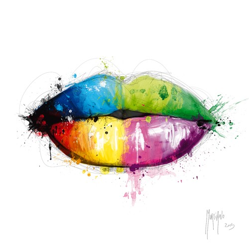 Patrice Murciano, Candy Mouth (Pop Art, Erotik, Sinnlichkeit, Mund, Lippen, Punk, Leuchtfarben, Neon, Schrill, Modern, Malerei, Jugendzimmer, Wohnzimmer, Jugendzentrum, bunt)