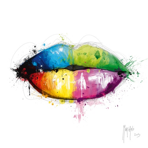 Patrice Murciano, Candy Mouth (Pop Art, Erotik, Sinnlichkeit, Mund, Lippen, Punk, Leuchtfarben, Neon, Schrill, Modern, Malerei, Jugendzimmer, Wohnzimmer, Jugendzentrum,)