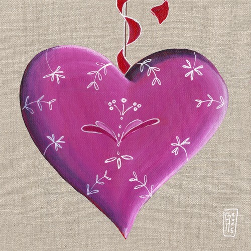 Francine Mellier, Sweety (Herz, Design, dekorativ, süß, Muster, Wunschgröße, Grafik, Schlafzimmer, Mädchenzimmer, bunt)