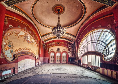 Matthias Haker, Maritime Grandeur (Interieur, Saal, Jugensdstil,  Vergänglichkeit, mondän, Erinnerung, Nostalgie, Prunk, Pracht, Vergangenheit, Gebäude / Architektur, Verfall,  Wunschgröße, Nostalgie, Modern, Wohnzimmer, Schlafzimmer, bunt)