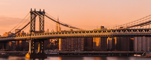 Arnaud Bertrande, Pont de Manhattan (New York, Brücke, Brocklyn Bridge, Wahrzeichen, Fotokunst, Modern, Architektur, Metropole, Wohnzimmer, Büro, Wunschgröße, bunt)