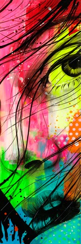 Lise LEMAHIEU, Tina II (Portrait, junge Frau, Mädchen,  Fotokunst, PopArt, Jugendzimmer, Wohnzimmer, Treppenhaus, Wunschgröße,  neon, bunt)