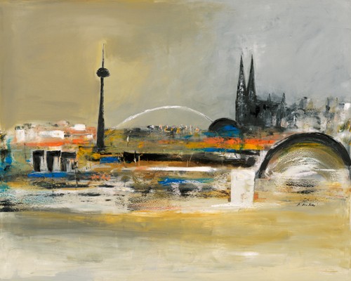 Monika Arns-Müller, Love Cologne II (Köln, Dom, Regenbogen, Impressionen, Flur, Treppenhaus, Wohnzimmer, Büro, Wunschgröße, Malerei, moderne Malerei, bunt)