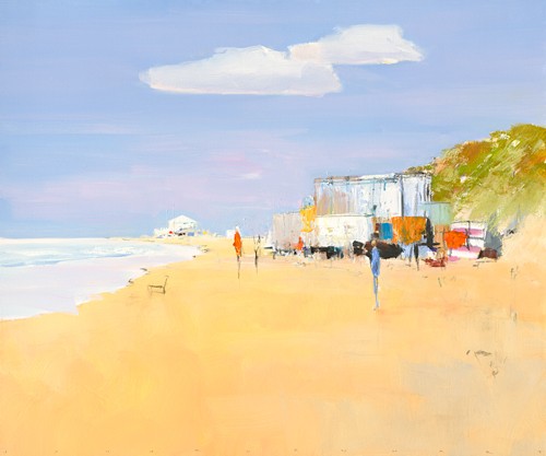 Jan Groenhart, Wonderfull along the Beach (Meer, Sommer, Strand, Urlaub, Meeresbrise, Wohnzimmer, Jugendzimmer, Treppenhaus, zeitgenössisch, Malerei, Wunschgröße, Malerei, bunt)
