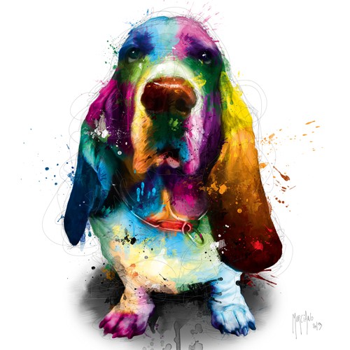 Patrice Murciano, Diesel (Pop Art, Hund,Hundeblick, Hush Puppie, Tierportrait, Leuchtfarben, Neon, Schrill, Modern, Malerei, Jugendzimmer, Wohnzimmer, Jugendzentrum, , bunt)