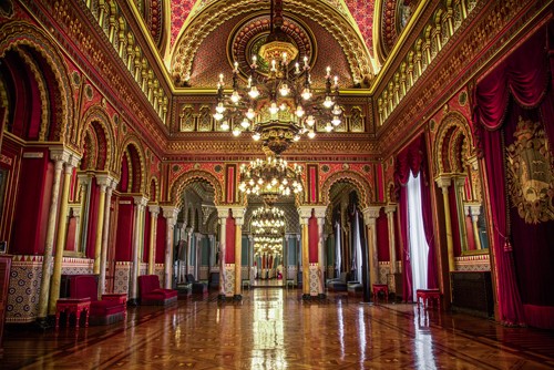 Ronin, City Hall (Architektur, Interieur Halle, Saal, historisch, feudal, Kronleuchter, Ballsaal,   Wohnzimmer, Wunschgröße, Fotografie)