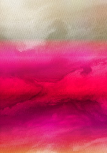 Irena Orlov, Inspired by Rothko I (Abstrakt, abstrakte Malerei, Wolken, Farbfelder, Adaption, Leuchtfarben, Neon, Modern, Malerei, Jugendzimmer, Wohnzimmer, Büro,  Wunschgröße, pink/grau)