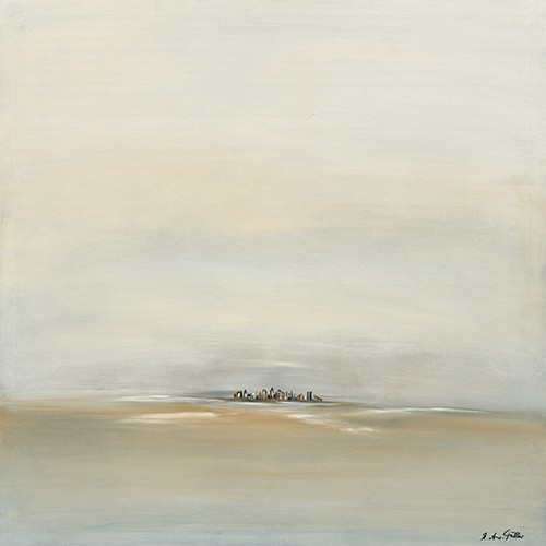 Monika Arns-Müller, Manhattan (Inseln, Meer,Horizont, Skyline, Impressionen, Amerika, New York, Treppenhaus, Wohnzimmer, Büro, Wunschgröße, Malerei, moderne Malerei, beige)