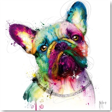 Patrice Murciano, Bully (Pop Art, Hund, Bulldogge, Tierportrait, Tier, aufmerksam, Leuchtfarben, Neon, Schrill, Modern, Malerei, Jugendzimmer, Wohnzimmer, bunt)