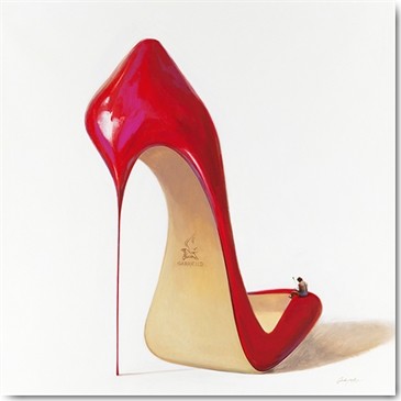 Gabrielle, Amor`s Dream III (Schuh, High Heel, Pumps, Schütze, Amor, Liebesbote, Mensch, modern, Wunschgröße, Schlafzimmer, Jugendzimmer, rot/weiß)