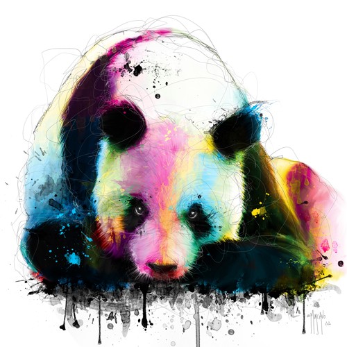 Patrice Murciano, Meditation (Panda, Bär, Meditation, Tier, Pop Art, Leuchtfarben, Neon, Schrill, Modern, Malerei, Jugendzimmer, Wohnzimmer, Jugendzentrum, Wunschgröße, bunt)