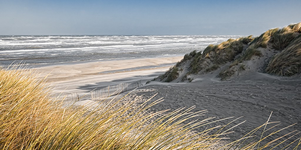 Georges-Félix Cohen, Vue sur la mer III (Meeresbrise, Meer, Düne, Dünengras, Ruhe, Strand, Sand,   Horizont, Urlaub, Erholung, Badezimmer, Treppenhaus, Arztpraxis, Wunschgröße, Fotografie, bunt)