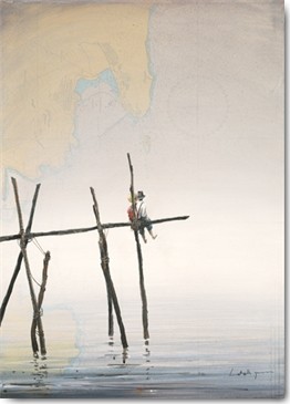 Yann Letestu, Vers l’horizon (Wunschgröße, Malerei, Meeresbrise, Ferne, Fernweh, Horzont, Träumerei, Treppenhaus, Schlafzimmer, Arztpraxis, bunt)