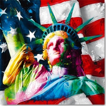 Patrice Murciano, Liberty (Wunschgröße, Pop Art, Freiheitsstatue, Amerika, Stars and Stripes, Punk, Leuchtfarben, Neon, Schrill, Modern, Malerei, Adaption, Jugendzimmer, Wohnzimmer, Jugendzentrum, bunt)