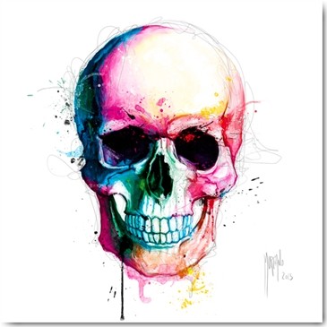 Patrice Murciano, Angel's Skull (Pop Art, Skull, Totenkopf, Schädel, Punk,  Leuchtfarben, Neon, Schrill, Modern, Malerei, Jugendzimmer, Wohnzimmer, Jugendzentrum, Wunschgröße, bunt)