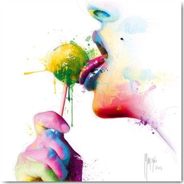 Patrice Murciano, Chupa (Pop Art, Erotik, Sinnlichkeit, Mund, Lippen, Dauerlutscher, Lutscher, Punk, Leuchtfarben, Neon, Schrill, Modern, Malerei, Jugendzimmer, Wohnzimmer, Jugendzentrum, Wunschgröße, pink)