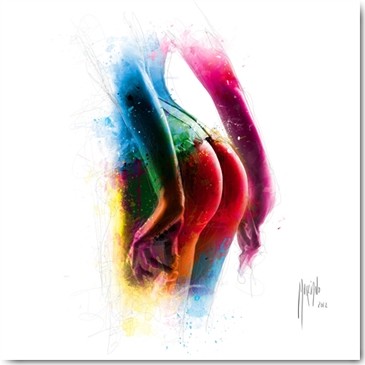 Patrice Murciano, Full Moon (Wunschgröße, Pop Art, Erotik, Punk, Popo, knackig, Hinterteil, Sexy,  Leuchtfarben, Neon, Schrill, Modern, Malerei, Jugendzimmer, Wohnzimmer, Jugendzentrum, bunt)