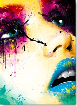 Patrice Murciano, Laura (Pop Art, Gesicht, Portrait,  junge Frau, sinnlich, Leuchtfarben, Neon, Schrill, Modern, Malerei, Persönlichkeiten, Jugendzimmer, Wohnzimmer, Schlafzimmer, Wunschgröße, bunt)