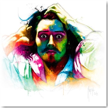 Patrice Murciano, Le Déspéré Gustave Courbet (Pop Art, Gesicht,Portriat, Künstler, Maler, wirr, Verzeifelung Leuchtfarben, Neon, Schrill, Modern, Malerei, Persönlichkeiten, Jugendzimmer, Wohnzimmer, Wunschgröße, bunt)