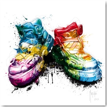 Patrice Murciano, My shoes (Pop Art, Schuhe, Sportschuhe, Boots, ausgelatscht, Leuchtfarben,  Modern, Malerei, Jugendzimmer, Wunschgröße, Wohnzimmer, Treppenhaus, bunt)