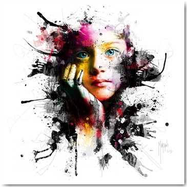 Patrice Murciano, No War for our Children (Pop Art, Gesicht, Gesicht, Kindergesicht, nachdenklich, Antikriegsbild Leuchtfarben,  Modern, Malerei, Jugendzimmer, Wohnzimmer, Schlafzimmer, Wunschgröße, bunt)