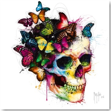 Patrice Murciano, Les couleurs de l´âme II (Skull, Torenkopf, Schädel, Punk,Schmetterlinge, flower power, Frisur, Kopfbedeckung, Pop Art, Leuchtfarben, Neon, Schrill, Modern, Malerei, Jugendzimmer, Wohnzimmer, Wunschgröße, bunt)