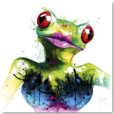 Patrice Murciano, Grenouille (Pop Art, Frosch, Froschdame, sweet, frech, witzig, Humor, Leuchtfarben, Neon, Schrill, Modern, Malerei, Jugendzimmer, Wohnzimmer, Jugendzentrum, bunt)