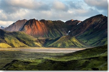 Leo Seidel, Landmannarlaugar Island (Island, Berge, Hügel, Landschaft, Wunschgröße, Wohnzimmer, Arztpraxis, Fotokunst, bunt)