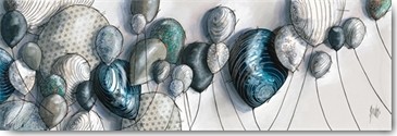 Géraldine Maurier, Prolongements (Luftballons, Ballons, fröhlich, modern, zeitgenössisch, dekorativ, Treppenhaus, Wohnzimmer, Malerei, Wunschgröße, bunt)