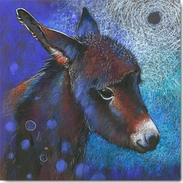 Loes Botman, Eselchen (Esel, Eselkind, niedlich,  putzig, Lasttier, Tiere, Wohnzimmer, Kinderzimmer, Treppenhaus, Wunschgröße, Malerei, bunt)