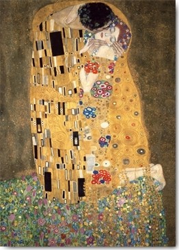 Gustav Klimt, Der Kuss (Wunschgröße, Klassische Moderne,dekorativ, Jugendstil, Eros&People, Frau, Mann, Umarmung, Erotik, Ornamente, geometrische Formen, bunt, Wohnzimmer, Schlafzimmer, Malerei)