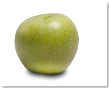Volker Brosius, Apfel (Apfel, Frucht, Kernobst, Obst, Fotokunst, Wunschgröße, Küche, Esszimmer, Treppenhaus, grün, weiß)