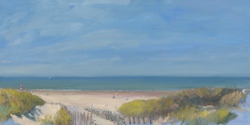 Alberto Valentini, Invitation to fun and adventure (Meer, Strand, Sanddüne, Düne, Sand, Horizont, Sonnenlicht, Sehnsucht, Fernweh, Wunschgröße, Schlafzimmer, Wohnzimmer, bunt)