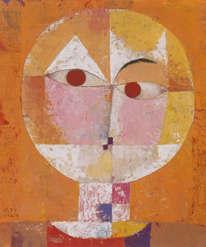 Paul Klee, Senecio 1922 (Wunschgröße, Malerei, Konstruktivismus, Gesicht, Kopf, geometrische Formen, Farbflächen, Klassische Moderne,  Wohnzimmer, Arztpraxis, Büro, Business, bunt)