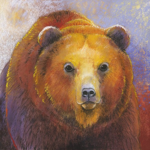 Loes Botman, Bär (Bär, Braunbär, Raubtier, Tiere, Wohnzimmer, Treppenhaus, Wunschgröße, Malerei, bunt)