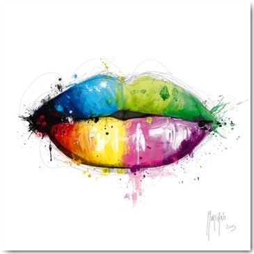 Patrice Murciano, Candy Mouth (Wunschgröße, Pop Art, Erotik, Sinnlichkeit, Mund, Lippen, Punk, Leuchtfarben, Neon, Schrill, Modern, Malerei, Jugendzimmer, Wohnzimmer, Jugendzentrum, bunt)