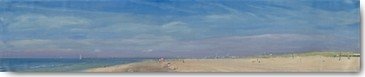 Alberto Valentini, Panoramic View of South Beach and Scheve (Meer, Strand, Sanddüne, Düne, Sand, Horizont,Sehnsucht, Fernweh, Wunschgröße, Schlafzimmer, Wohnzimmer, bunt)